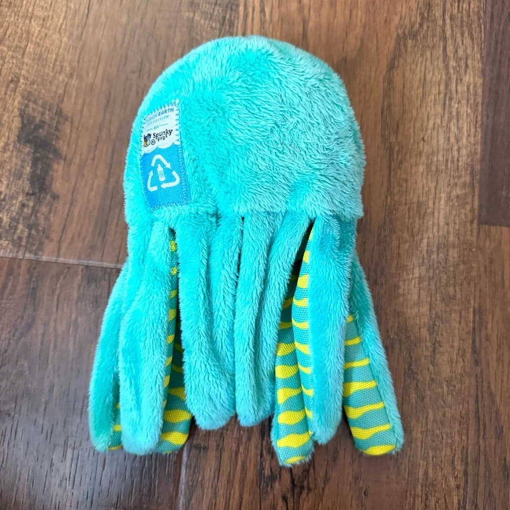 CLEAN EARTH COLLECTION by Spunky Pup green octopus plush toy for dogs